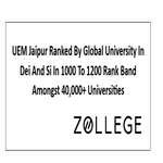 UEM Jaipur Ranked By Global University In Dei And Si In 1000 To 1200 Rank Band Amongst 40000 Universities